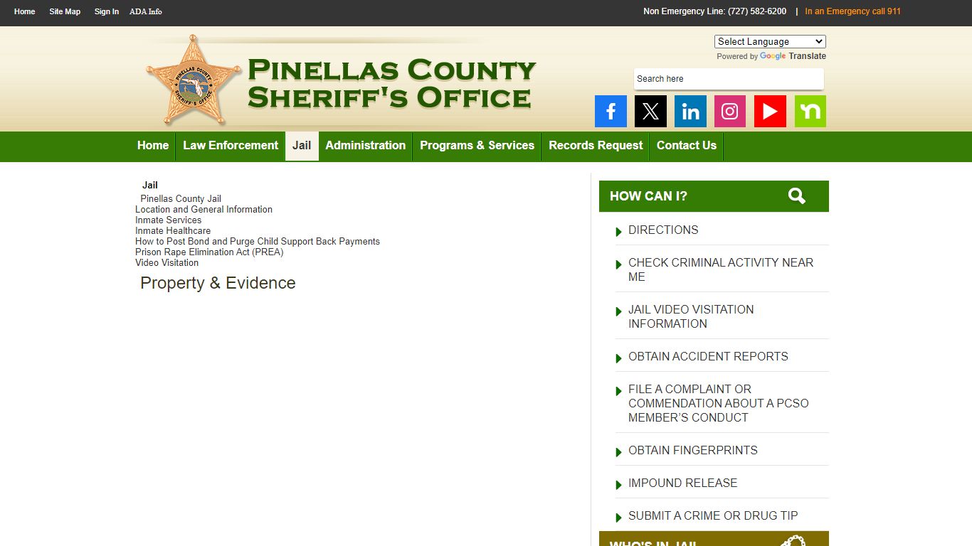 Jail - Pinellas County Sheriff's Office